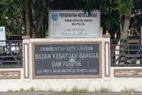 Ket. Foto : Kantor Badan Kesatuan Bangsa dan Politik, Kota Langsa. 