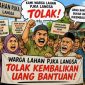 Keterangan foto : Karikatur warga di lahan PT KAU, yang menolak pengembalian rumah 
