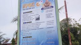 Ket. Foto :  Billboard's Pengunaan Anggaran Geuchik Gampong Sungai Pauh Pusaka, Kecamatan Langsa Barat, Yang di Pasang Sosok Pj Geuchik, Saifullah, M.Pd.. 