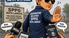 Keterangan foto : Karikatur yang menggambarkan sulitnya konfirmasi dengan Korwil SPPG Langsa