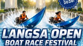 Keterangan foto : Baliho pelaksanaan Boat Race Festival memperebutkan Piala Wali Kota Langsa 