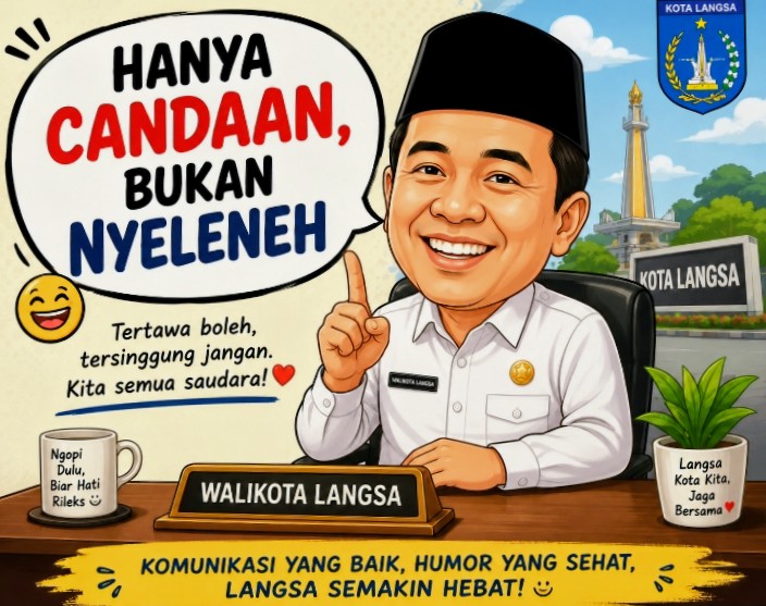 Keterangan foto : Benner walikota langsa, mengajak masyarakat berkimunisai yang baik, 