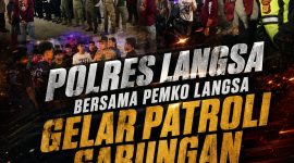 Keterangan Foto: Polres Langsa menggelar patroli gabungan bersama Pemko Langsa untuk mencegah balap liar.
