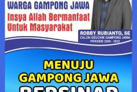Keterangan Foto: Banner calon Geuchik Gampong Jawa, Robby Rubianto, S.E.
