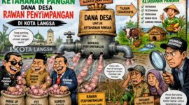 Keterangan Foto: Spanduk/benner sosialisasi skema penggunaan Dana Desa di salah satu gampong di Langsa.
