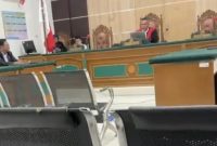 Keterangan foto : Suasana persidangan praperadilan Rasiman Manurung di Pengadilan Negeri (PN) Bengkalis. (dok.ist)