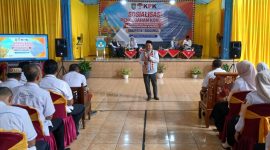 Keterangan foto : KPK menggelar Sosialisasi Pencegahan Korupsi bagi satuan pendidikan menengah dan pendidikan khusus di Aula SMAN 1 Kotaagung, Kabupaten Tanggamus, Rabu (24/6/2026).