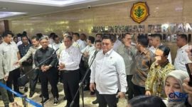 Keterangan Foto: Menteri Pertanian Amran Sulaiman saat memberikan keterangan pers di kantornya, Jakarta.