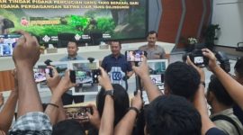 Keterangan Foto: Suasana konferensi pers pengungkapan kasus perdagangan satwa liar dilindungi yang dipimpin oleh Direktur Reserse Kriminal Khusus Polda Riau, Kombes Pol Ade Kuncoro, di Media Center Polda Riau, Kamis (11/6/2026).