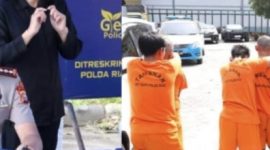 Keterangan Foto : Polda Riau menggelar konferensi pers pengungkapan kasus begal sadis dan sindikat curanmor, Senin (15/6/2026).