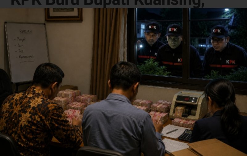 Keterangan Foto: Tangkap layar suasana saat tim antirasuah KPK tengah mendalami dugaan kasus korupsi yang melibatkan Bupati Kuantan Singingi, Suhardiman Amby.(dok.ist) 
