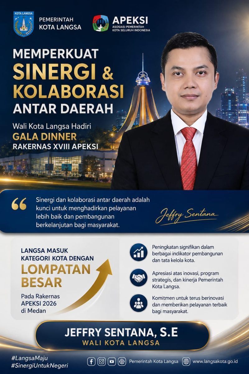 Keterangan Foto: Spanduk berisi program unggulan Wali Kota Langsa, Jeffry Sentana S.Putra, S.E.