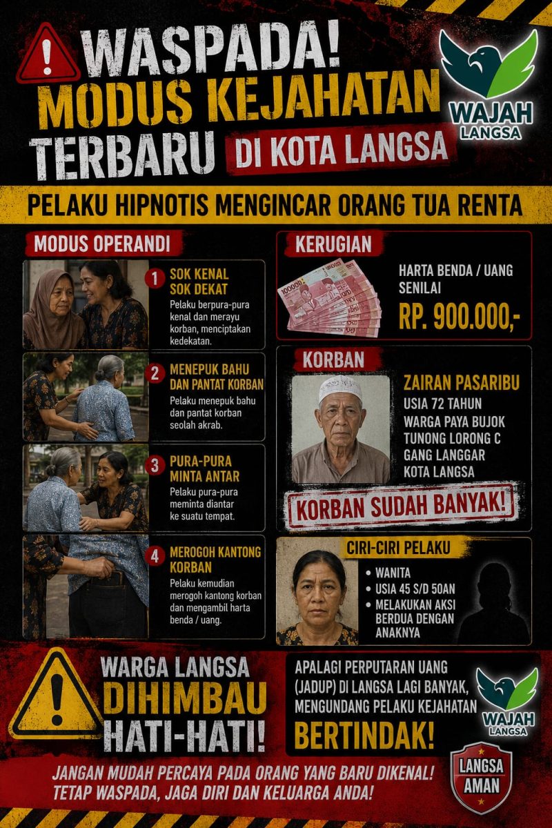 Keterangan Foto: Tangkapan layar imbauan kewaspadaan terhadap pelaku hipnotis.
