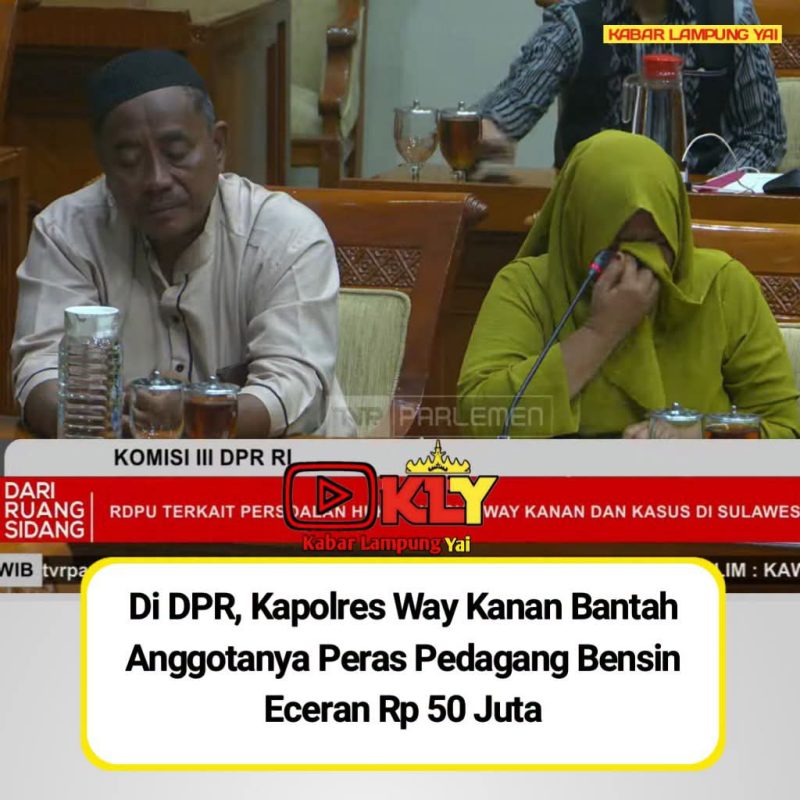 keterangan foto : Hartono dan Supiah, pedagang bensin eceran yang dilaporkan atas kasus penimbunan BBM, saat RDPU dengan Komisi III DPR RI, Rabu (22/7/2026).