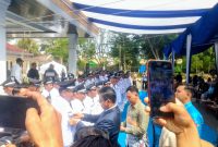 Keterangan Foto: Walikota Langsa, Jeffry Sentana S Putra, S.E., memimpin pengambilan sumpah dan pelantikan 47 geuchik terpilih dari lima kecamatan di Kota Langsa, Kamis (30/7/2026).