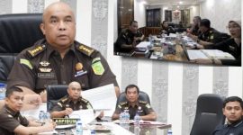 Keterangan foto : Asisten Pidana Umum (Aspidum) Kejati Riau, Otong Hendar Rahayu, S.H., M.H., mewakili Kajati Riau I Dewa Gede Wirajana, S.H., M.H., saat mengikuti ekspose virtual penyelesaian perkara melalui mekanisme plea bargain di Kantor Kejati Riau, Selasa (7/7/2026).