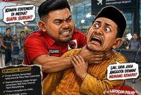 Keterangan Foto: Tangkapan layar ilustrasi dugaan penganiayaan salah satu anggota DPRD Pekanbaru terhadap rekannya sendiri. (Sumber: iNews)
