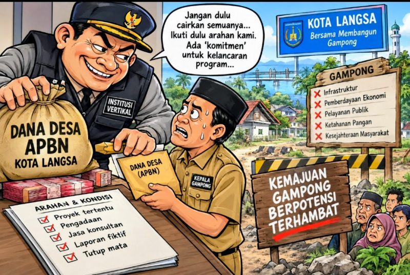 Keterangan foto : Ilustrasi skema dugaan penyimpangan pengunaan dana desa