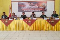 Keterangan foto: Tim penyuluh Karhutla Mabes TNI di Aula Kantor Camat Simpang Kanan, Jalan M. Yazid Hamta, Kelurahan Simpang Kanan.