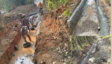Keterangan foto: Kondisi bangunan siring irigasi di Kampung Sri Tunggal, Kecamatan Buay Bahuga, Way Kanan, yang diduga dikerjakan tidak sesuai spesifikasi teknis.