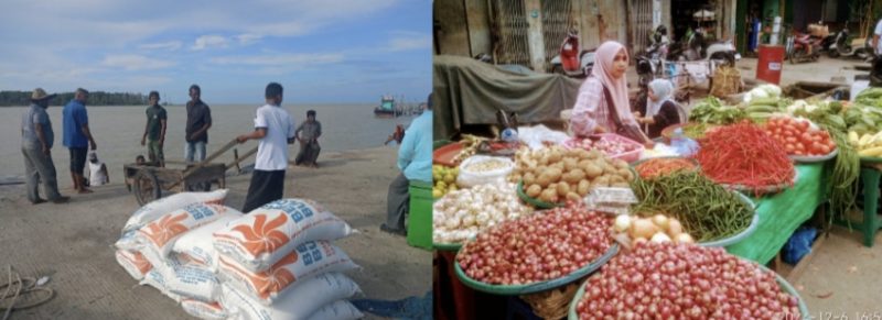 
Ket. Foto : Pendistribusian Beras Bulog, dan situasi Pasar di Kota Langsa. 