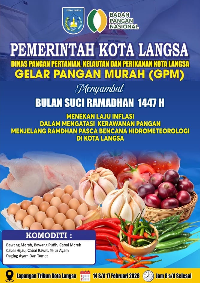 Ket. Foto : Benner Pasar Murah, Pemko Langsa