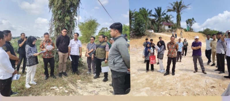 Ket. Foto : Hakim Pengadilan Negeri Pekanbaru, Jhonson Fredi Erson Sirait, SH, (Baju Batik) saat Memimpin Sidang Lapangan di Rumbai. 
