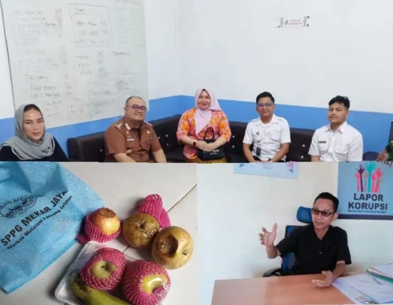 Keterangan foto : Terindikasi buah busuk yang di salurkan ke dapur SPPG Merbau Mataram Mekar Jaya. 