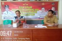 Keterangan foto : Suasana pertemuan warga RT 06 dengan Lurah Campang Raya, Alfredo Vergara, dan Ketua RT 06, di Kelurahan Campang Raya, Minggu (20/4/2026). 