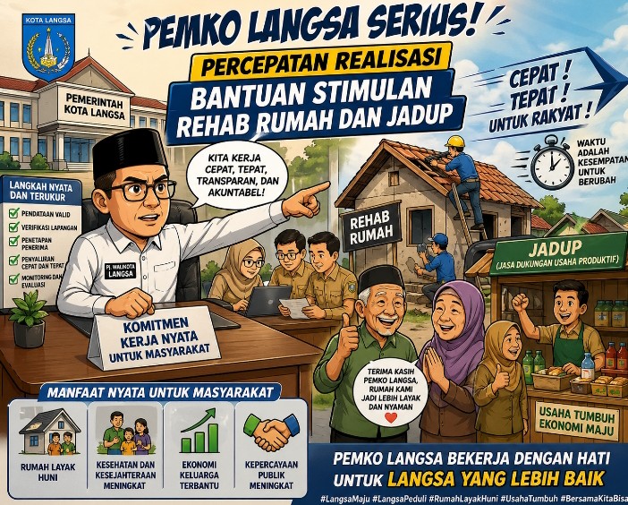 Keterangan Foto : Karikatur Skema Penanganan Pasca Banjir di Kota Langsa. 