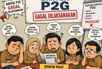 Keterangan foto : Katikatur gagalnya pelaksanaan Bimtek P2G