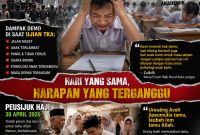 Keterangan foto : Benner himbauan untuk tidak korbankan kepentingan umum, dengan aksi demo. 