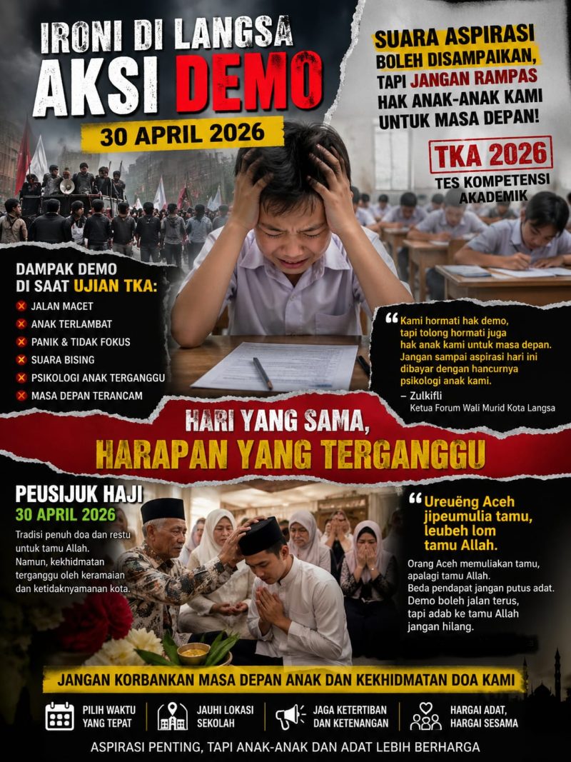 Keterangan foto : Benner himbauan untuk tidak korbankan kepentingan umum, dengan aksi demo. 