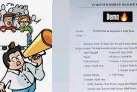 Ket. Foto : Karikatur  Orang Demi (Kiri), Surat Edaran Demo (Kanan) 