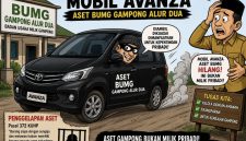 Keterangan foto : Karikatur penggelapan satu unit mobil Avanza milik Badan Usaha Milik Gampong (BUMG)