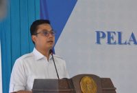 Keterangan foto : Walikota Langsa, Jeffry Sentana S. Putra, saat di kukuhkan sebagai Ketua  Komite Olahraga Masyarakat Indonesia (KORMI) Kota Langsa. 