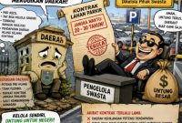 Keterangan foto: Karikatur perbincangan memprotes penanganan kontrak parkir