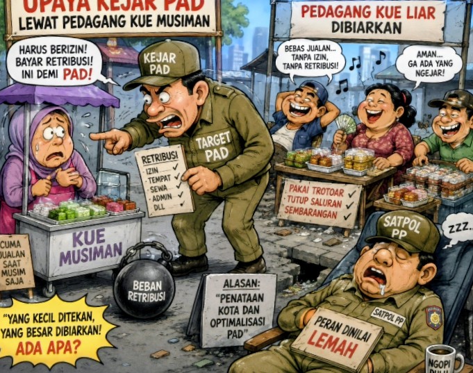 Keterangan foto : Benner pasar jajanan berbagai macam kue khas Lebaran telah tersedia, di Kota Langsa kembali memadati kawasan Jalan Rel Simpang Tugu
