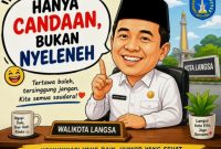 Keterangan foto : Benner walikota langsa, mengajak masyarakat berkimunisai yang baik, 