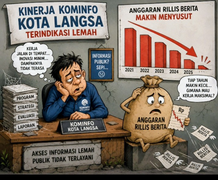 Keterangan foto : Karikatur kinerja Kepala Dinas Kominfo Kota Langsa. 

