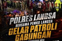 Keterangan Foto: Polres Langsa menggelar patroli gabungan bersama Pemko Langsa untuk mencegah balap liar.
