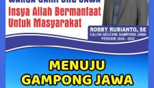 Keterangan Foto: Banner calon Geuchik Gampong Jawa, Robby Rubianto, S.E.
