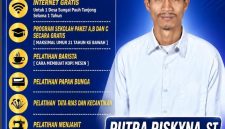 Keterangan foto : Benner program yang akan diwujudkan calon Geuchik Putra Riskyna: Sosok Muda Nomor Urut 3 
