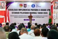 Keterangan foto : Sosialisasi Implementasi Posyandu 6 Bidang SPM Tahun 2026, yang berlangsung di Aula Rumah Jabatan Gubernur Nusa Tenggara Timur (NTT), Rabu (24/6/2026).