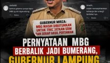 Keterangan Foto: Tangkapan layar unggahan kritik warganet terhadap pernyataan Gubernur Lampung terkait Program Makan Bergizi Gratis (MBG).
