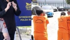 Keterangan Foto : Polda Riau menggelar konferensi pers pengungkapan kasus begal sadis dan sindikat curanmor, Senin (15/6/2026).