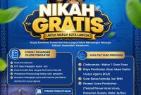 Keterangan foto : Spanduk sosialisasi program Nikah Gratis yang akan dilaksanakan oleh Pemerintah Kota Langsa.
