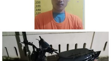 Keterangan foto: Polsek Bunut berhasil meringkus pelaku dan barang bukti pencurian dengan pemberatan beserta barang bukti sepeda motor hasil curian.