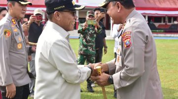 Keterangan Foto: Bupati Tapanuli Tengah bersama Wabup menyambut kunjungan kerja Kapolda Sumut, Irjen Pol Whisnu Hermawan Februanto, SIK, MH.