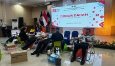 Keterangan Foto: Suasana kegiatan donor darah di Aula Kantor Imigrasi Kelas I TPI, Jalan Teratai, Kecamatan Sukajadi, Kota Pekanbaru.